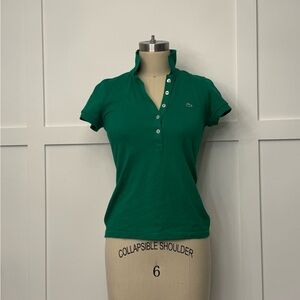 Lacoste Women's Green Button Down Shirt